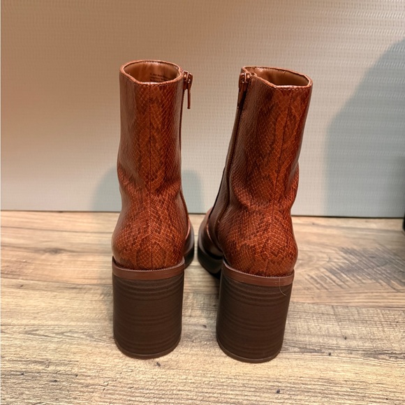 Target Rust Snake Print Heeled Boots - Picture 3 of 4